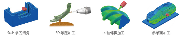 PowerMILL 豐富的五軸工法:5axis 多刀清角、3D等距加工、4軸螺桿加工
參考面加工