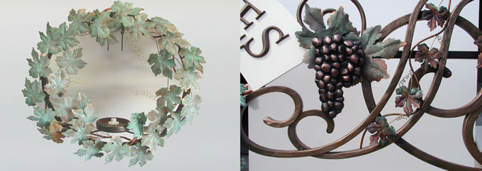 Close up of the leaves and 3D grapes