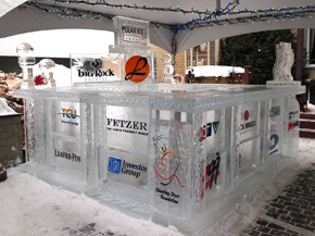 Fire and Ice produced the CNC-machined bar with over 20 full-colour sponsor logos in just seven days